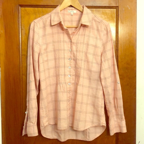Tyler Boe Light Pink Plaid Collared Shirt sz. 10 - Picture 1 of 8